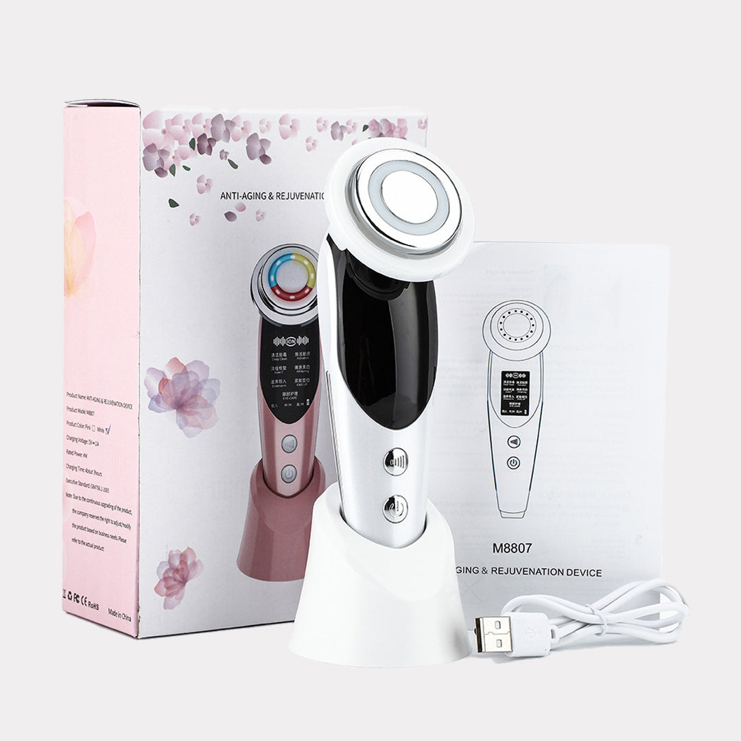 7-in-1 Facial Massager EMS Micro-current Color Light Vibration