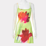 Summer Flowers Printed Suspender Dress