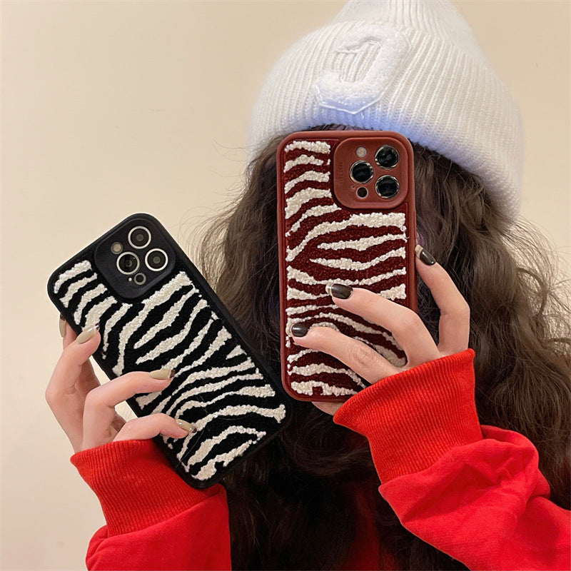 Plush Horse Pattern Phone Case Silicone Shockproof