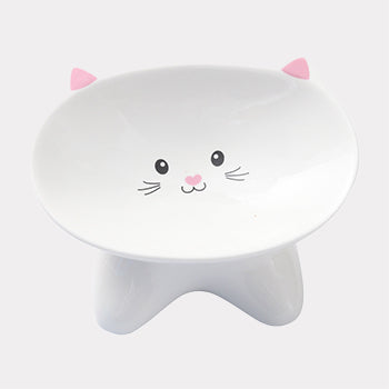 Ceramic Small Cat Face Shape Pet Food Bowl Cat Bowl Dog Bowl Universal And Easy To Clean