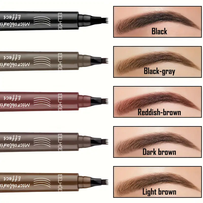 2PCS Liquid Eyebrow Pencil Set – Waterproof, Long-Lasting, Micro-Fork Tip for Natural Brows, Black/Brown/Burgundy, Easy Application, Perfect Gift for Women