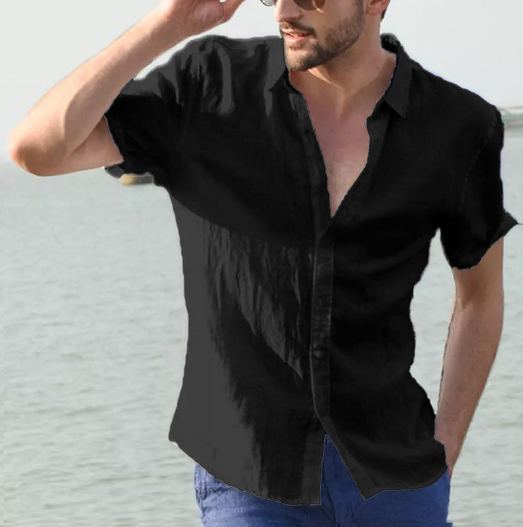 Summer Short-sleeved Shirt Casual Button