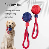 Interactive Dog Toy Ball Interactive Teether With Rope Dog