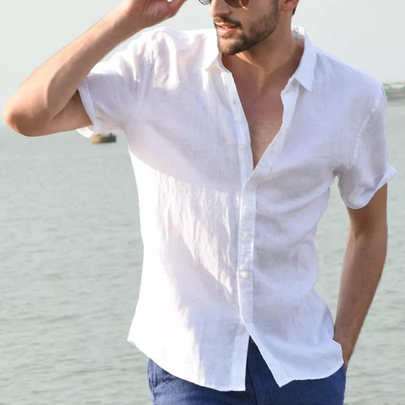 Summer Short-sleeved Shirt Casual Button