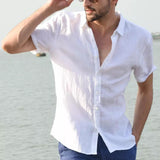 Summer Short-sleeved Shirt Casual Button