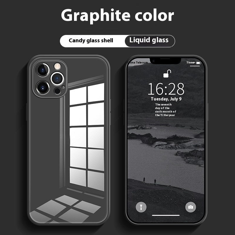 White Tempered Glass All-inclusive Drop-resistant Phone Case