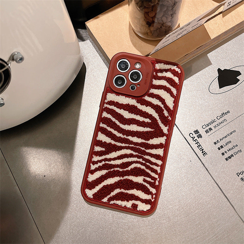 Plush Horse Pattern Phone Case Silicone Shockproof