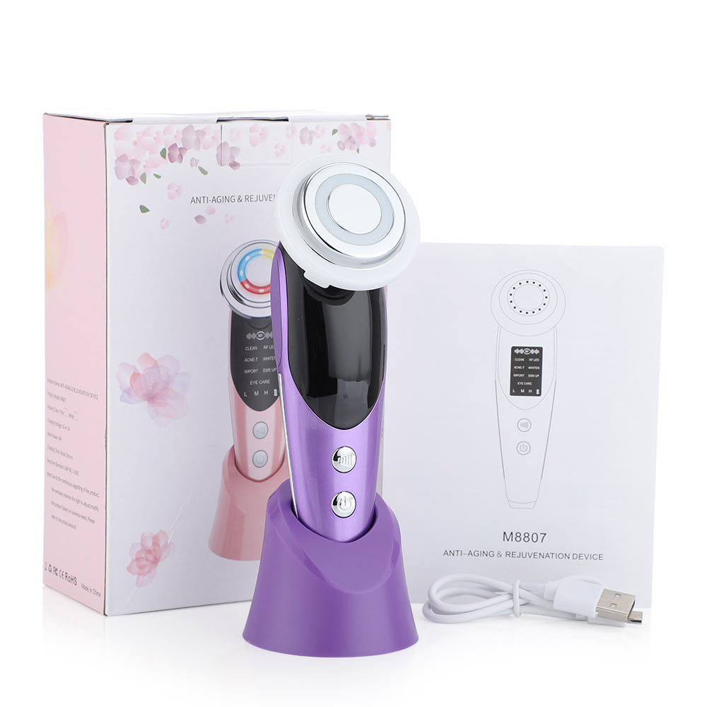 7-in-1 Facial Massager EMS Micro-current Color Light Vibration