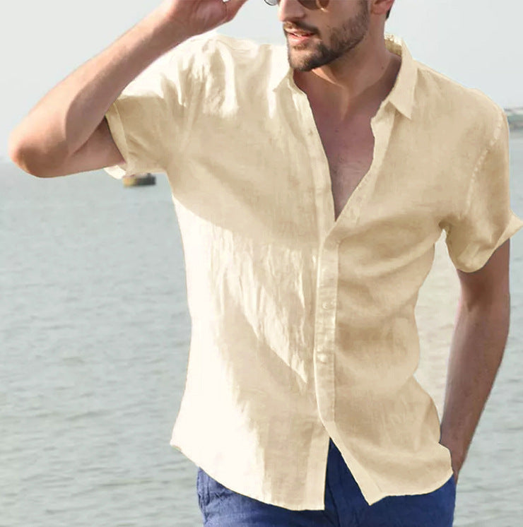 Summer Short-sleeved Shirt Casual Button