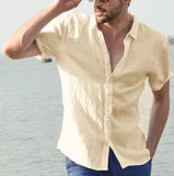Summer Short-sleeved Shirt Casual Button