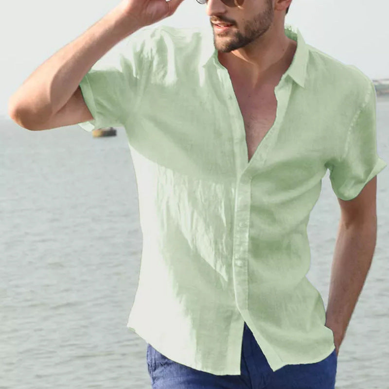 Summer Short-sleeved Shirt Casual Button