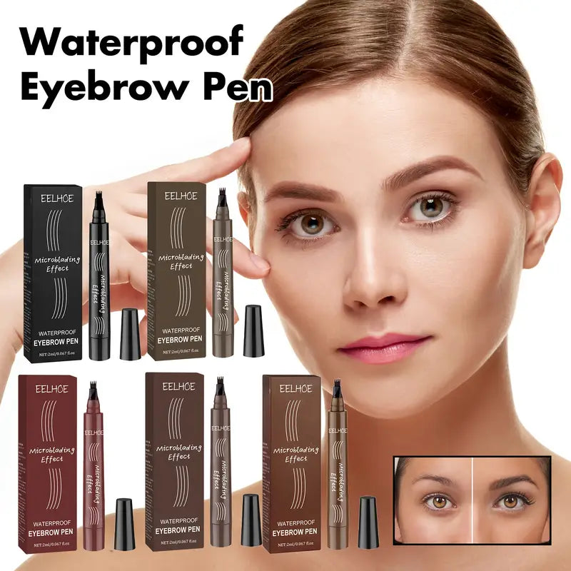 2PCS Liquid Eyebrow Pencil Set – Waterproof, Long-Lasting, Micro