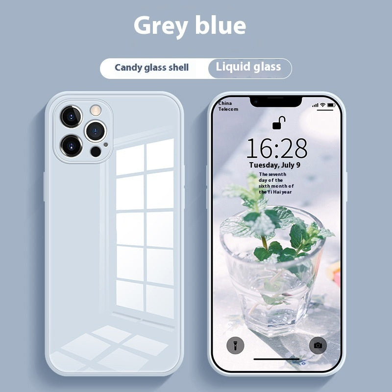 White Tempered Glass All-inclusive Drop-resistant Phone Case